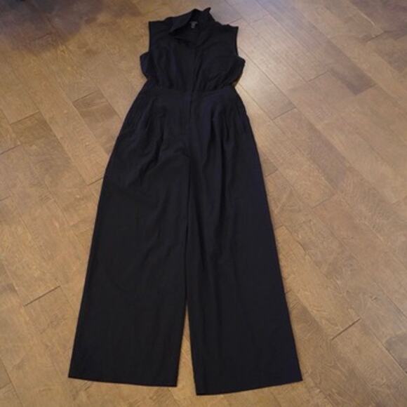 Athleta Brooklyn Heights Wide Leg Jumpsuit Black Womens Size 12 Tall - Picture 2 of 6
